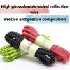 Reflective Polyester Shoelaces 120cm Long Anti Slip Woven Round Shoe Laces Replacement For Sneakers Casual Foowear