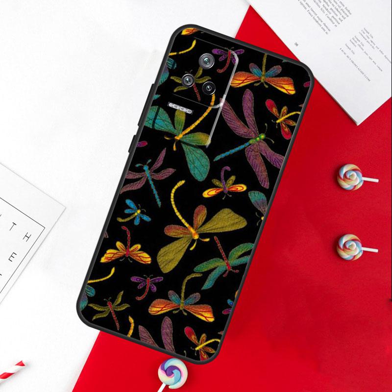 Floral Colorful Dragonfly Cover For Xiaomi 11T 12T 13T 14T Pro 13 14 15 Ultra POCO X7 Pro X3 X5 X6 F5 F6 M6 Pro Case
