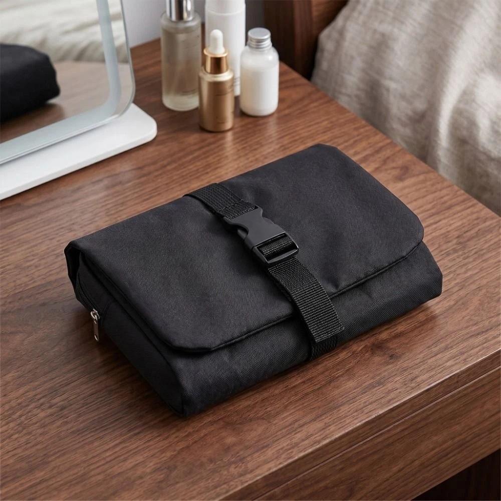 Simple Multiple Pockets Detachable Toiletry Bag Folding Large Capacity Cosmetics Bag with Hanging Hook Wash Pouch for Home