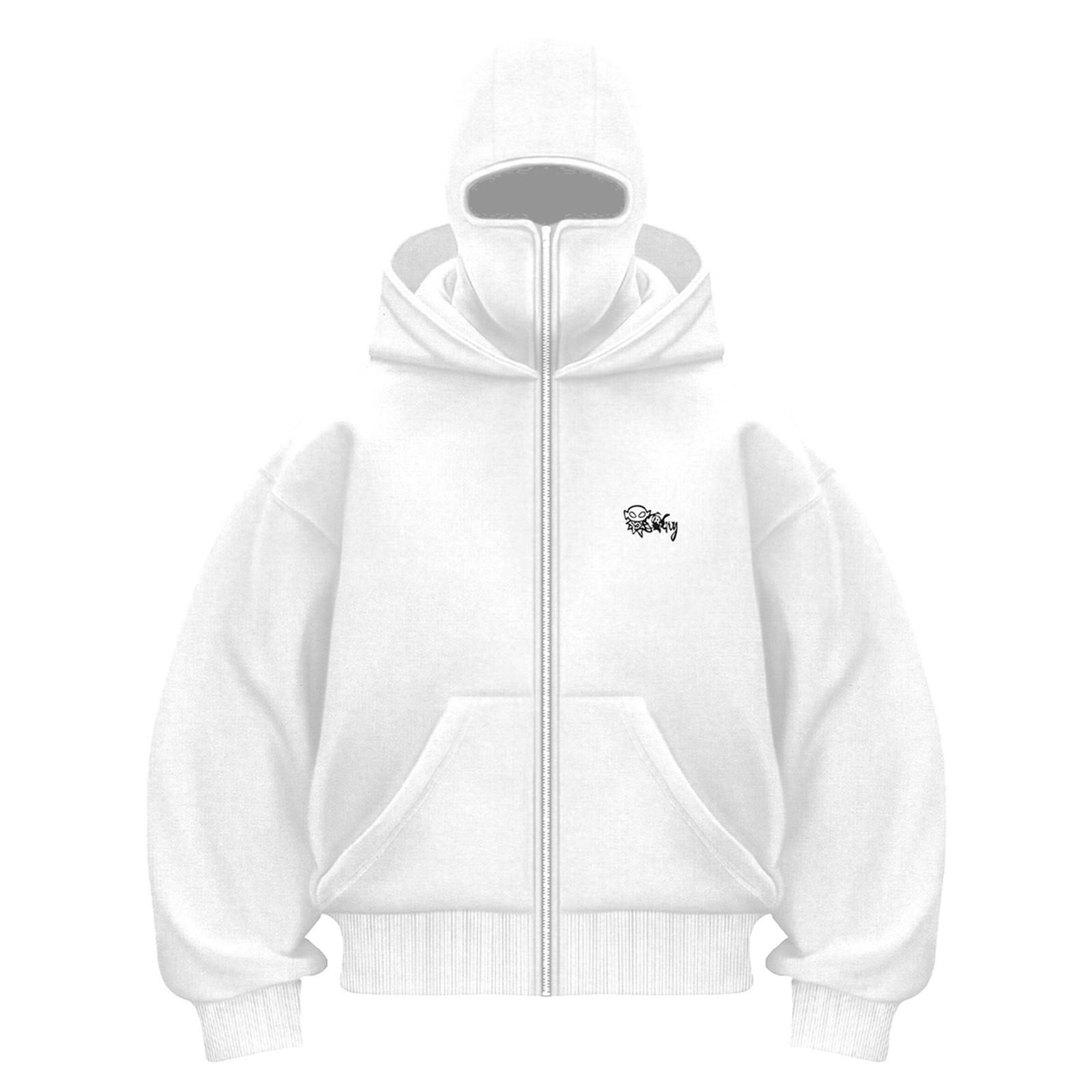 

Короткая куртка с капюшоном и капюшоном для мужчин и женщин, спортивная куртка с двойной шапкой для активного отдыха XL белый