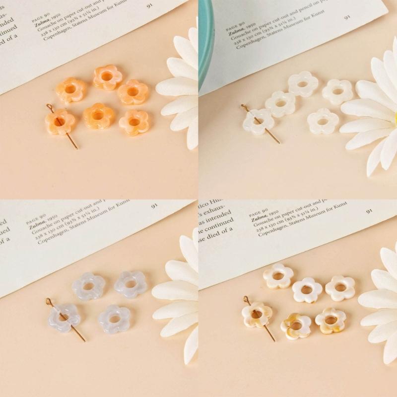 10pcs Resin Flower Pendant Ornament Hollow Flower Charm Beads Jewelry DIY Supplies for Keychain Hanging Pendant Making