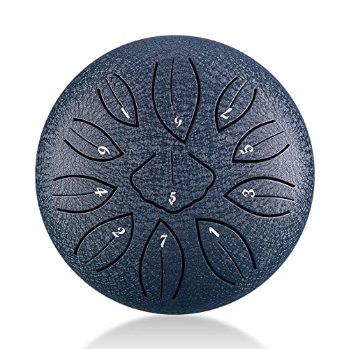 

[Play-along video included] Slit Drum [Includes Ghibli Sheet Music] Tongue Drum with Storage Bag (Navy Blue, 6-inch, 11 Notes)