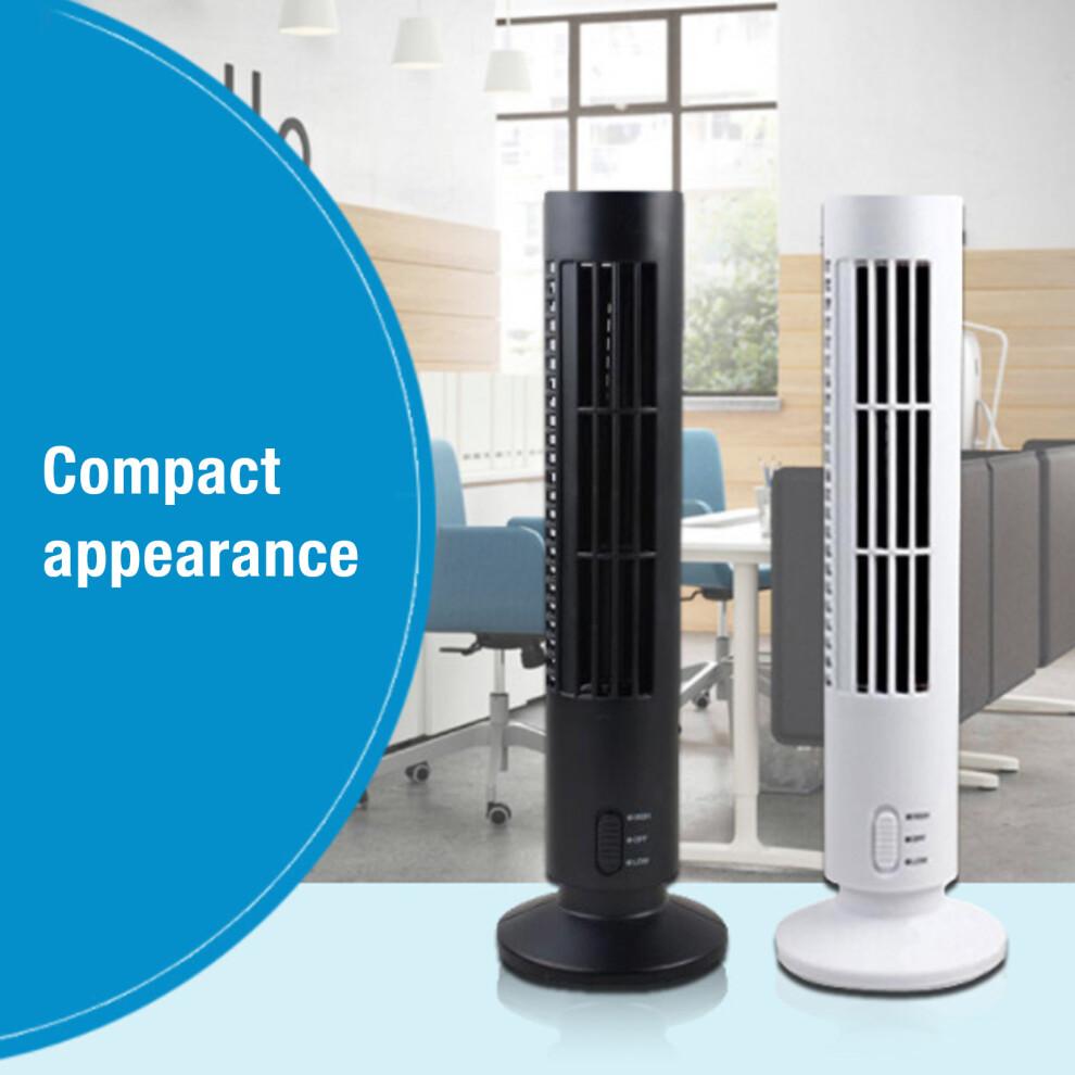 Mini Tower Fan Bladeless Desk Fan Quiet Cooling, White, 6x33cm