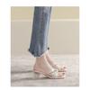 High Heels New Shoes Sandals One-strap Thick-heeled Square-toed Flip-flops