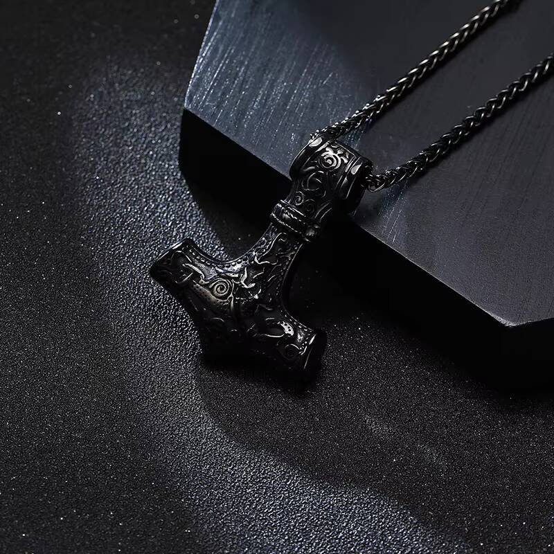 Viking Hammer of Thor for Men,Stainless Steel Norse Pagan Symbol Pendant,Punk Jewelry Gift