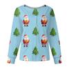 Women's Casual Fashion Long Sleeve Standing Collar Single Breasted Christmas Print Workwear Jacket Tops