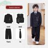 Boys' Chinese-Style Embroidered Velvet Vest and Suit for Autumn/Winter Photography and Performance