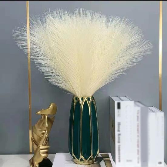 20Pcs Simulation Plant No Watering Realistic 55cm Artificial Pampas Grass Green Plant Decoration Home Decor