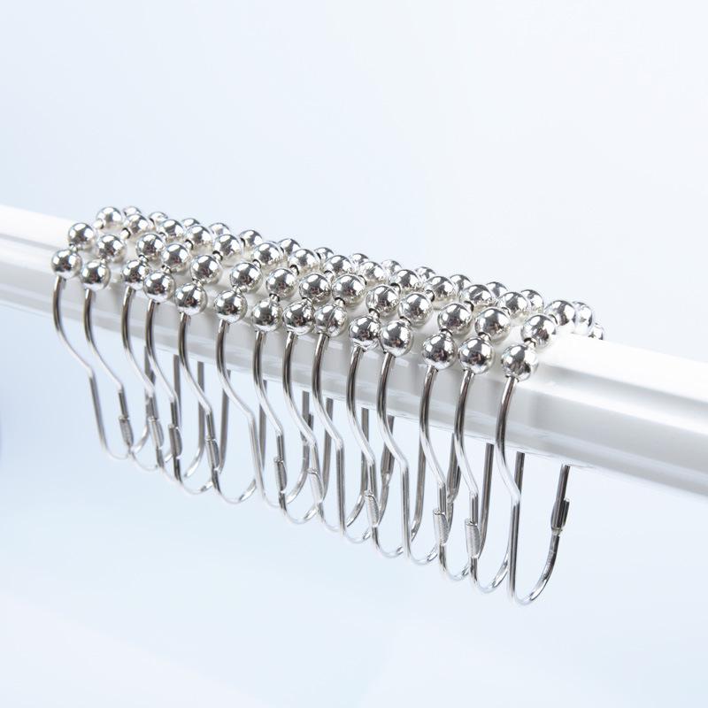 Metal Five-Bead Curtain Rings with Ball Bearings - Shower Curtain Accessories