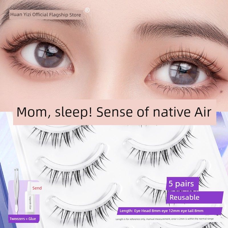 Whole Cluster Nature One Piece Fairy Fine Stem Fake Eyelashes A8 Natural Eyelashes