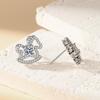 Korean Zirconia Carousel Stud Earrings: Lightweight Luxury Horse Design
