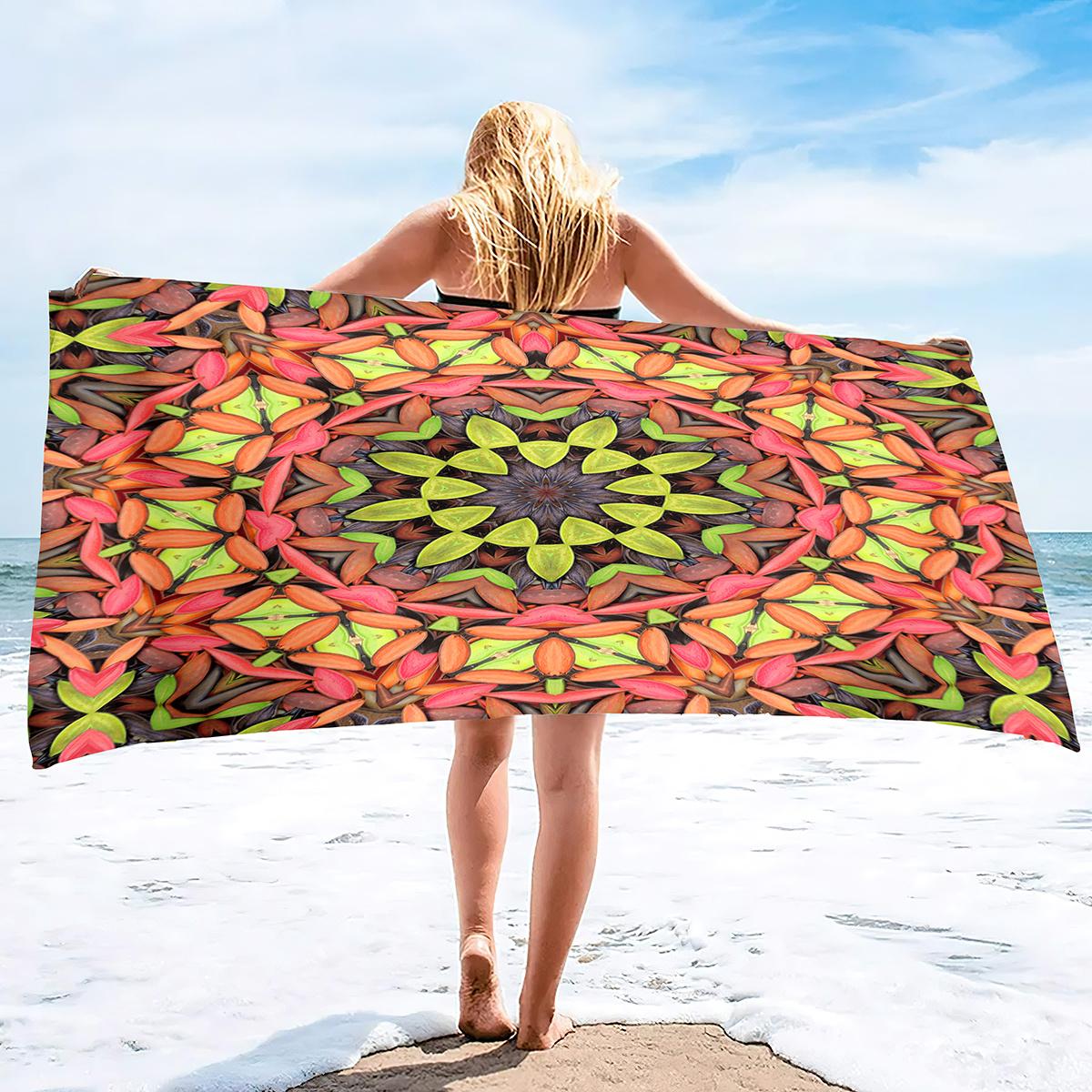 

Boho Mandala Microfiber Beach Towel Oversize Extra Large Quick Drying Quick Fast Dry Sand Free Proof Pool Towel Lounge Cover W30*H60(CM)