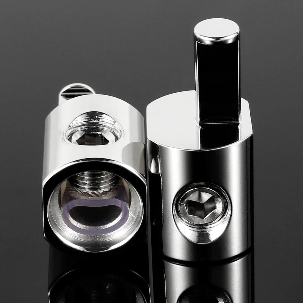 2Pcs Amp Input Reducer Metal Nickel-Plated 6061 Aluminum Power Ground Wire Reducer 1/0 AWG To 4 AWG Premium Car Stereo Audio