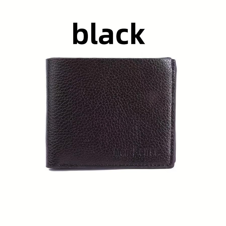 

Simple Men s PV Leather Short Wallet - Lightweight and Portable Cardholder - Combined Pocket for Change and Business Cards чёрный