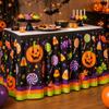Halloween Table Skirt With Waterproof Dustproof Decor Dining 140-275cm Length
