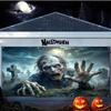 1pc Halloween Banner - Graveyard Zombie Scene Outdoor Decor Durable Spooky Theme For Halloween Party Easy to