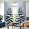 Christmas tree printed curtains, pole bag curtains, bedroom and living room decoration, home decoration, Christmas decoration