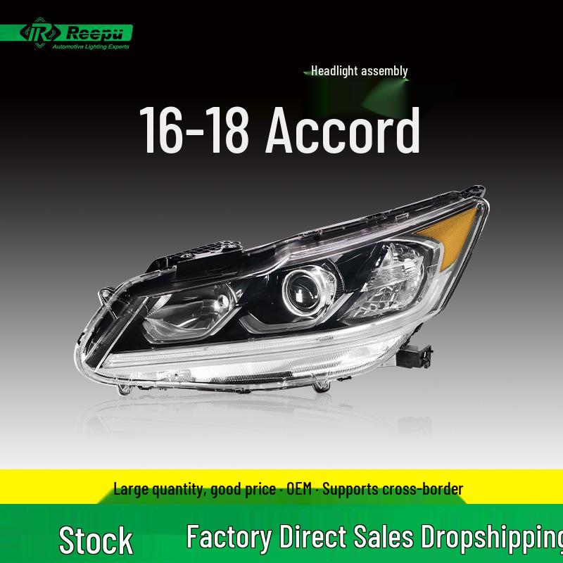 

Honda Accord Headlight Assembly (2016-2018, 9.5th Gen, US Version, Low Trim) Left Driver Single