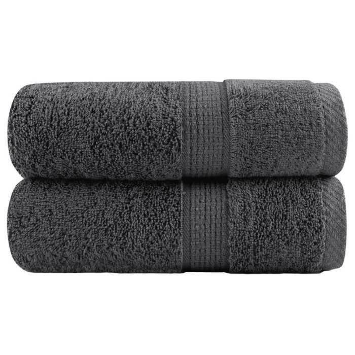 VidaXL Premium Washcloths SOLUND 2 Pieces Anthracite 30 X 30 Cm 600 G/m² 137148
