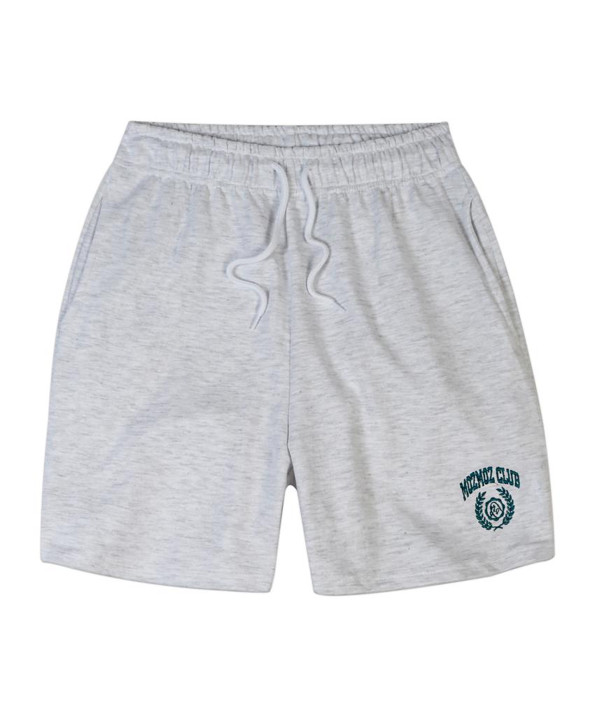 MOZMOZ Laurel Embroidered Training Shorts White Melange
