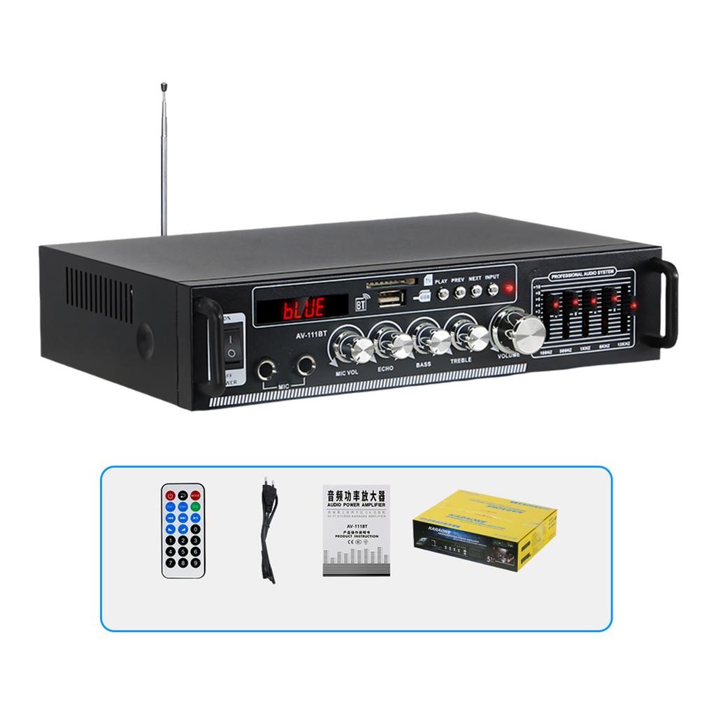 High Clear 2Channel Bluetooth-compatible Music Amplifier With Karaoke Mics Port And FM Antennas For Home Entertainment
