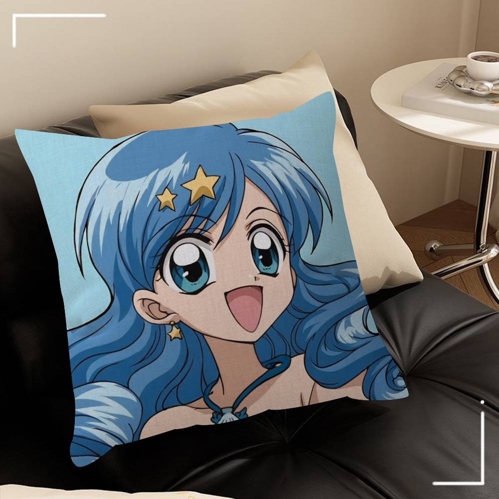 Anime M-Mermaid Melody Pichi Pichi Pitch   Cushion Cover Inches Farmhouse Decor Home Throw Pillow Covers for Couch Decorations