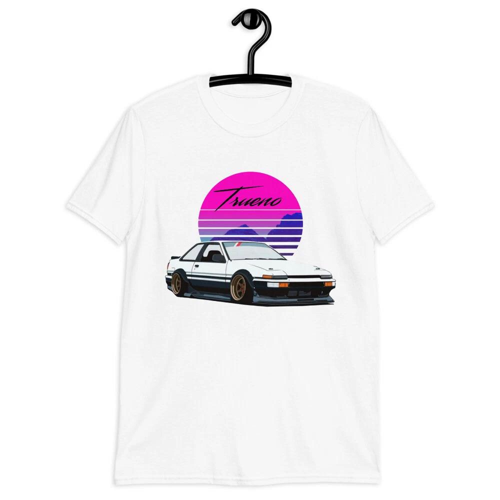 Trueno AE86 JDM Vaporwave Sun Drift Racing Tuner Car Short-Sleeve Unisex 100% Cotton T-shirt Mens Tees Top 2XL