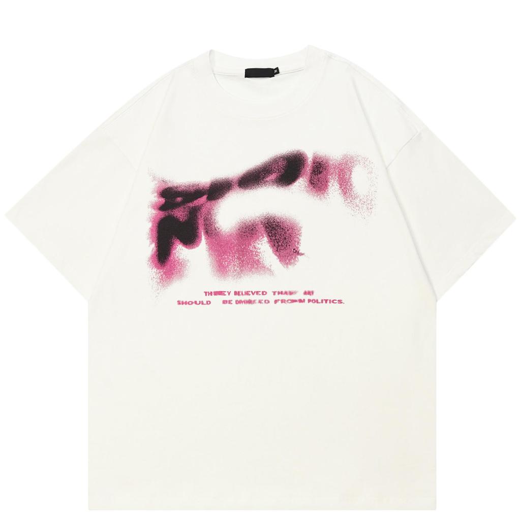 Streetwear Graffiti Letters Graphic T-Shirt CottonTshirt Unisex Tops Tees Summer Short Sleeves T Shirt