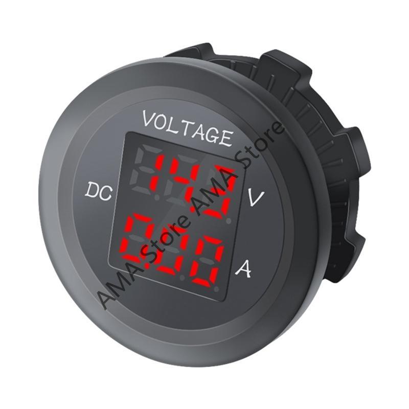 

X7JF LED Digital Voltmeter Ammeter Gauge Current Meter for DC 12V-24V for Car червоний