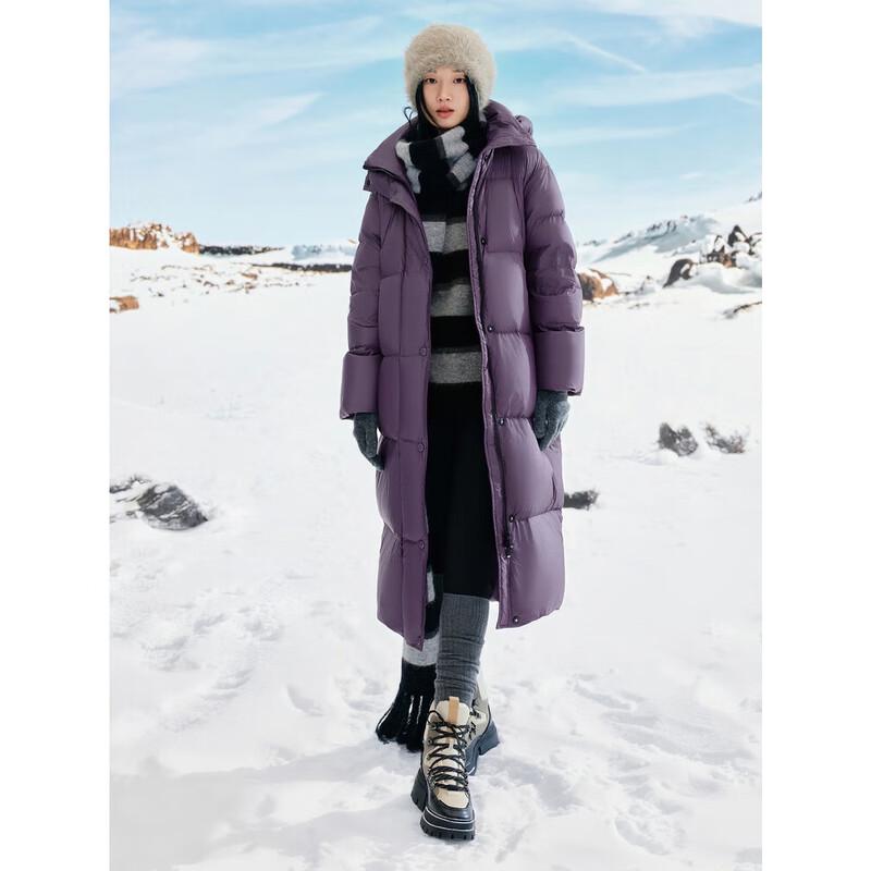 Jiusi Annakao Women's Casual Loose Goose Down Long Jacket