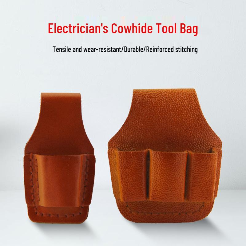 Set Centură Scule Electrician: Toc Multifuncțional din Piele de Vacă cu Suport pentru Clești
