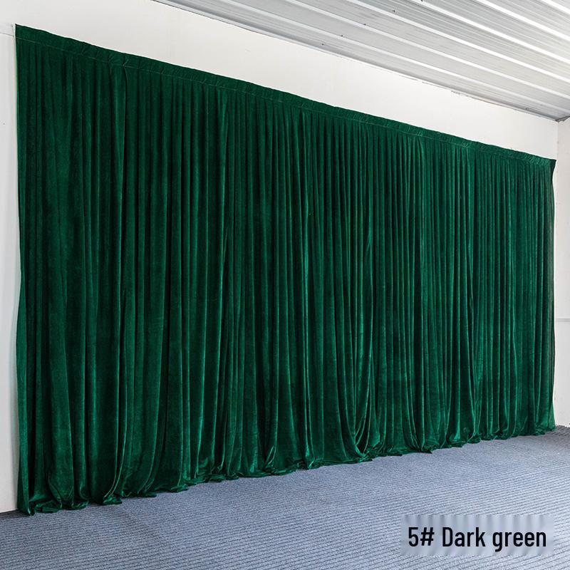 Gold and Black Velvet Wedding Backdrop with Red Gauze Drapes