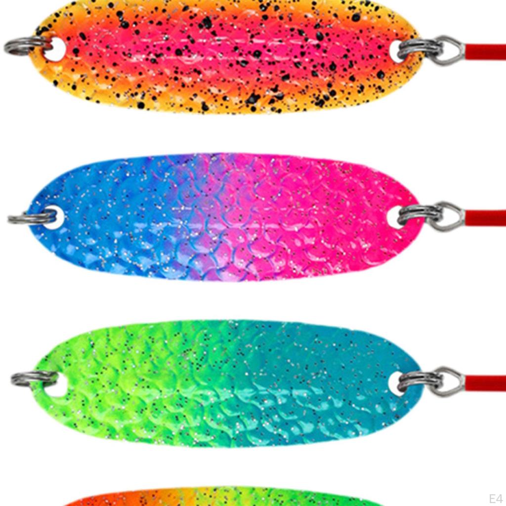 5 Fishing Spoons, Lures, Hard Sequin Tackle for Salmon, Pike, Redfish, Bass, Perch
