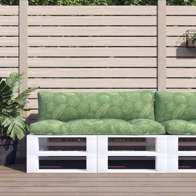 Vidaxl Pallet Cushions, 2 Pcs, Leaf Pattern, Oxford Fabric