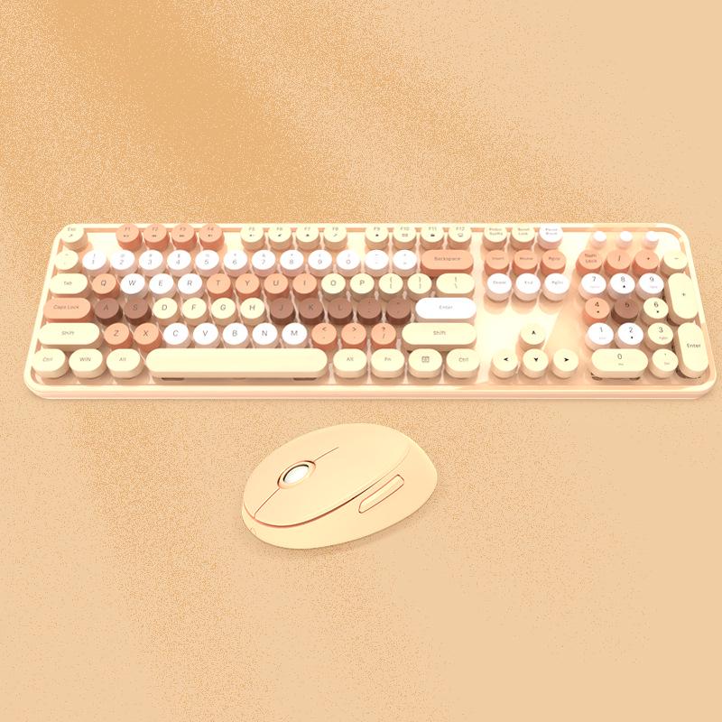 MOFII Motehand 2.4G Wireless Keyboard & Mouse Set - SWEET Colorful Lipstick Design