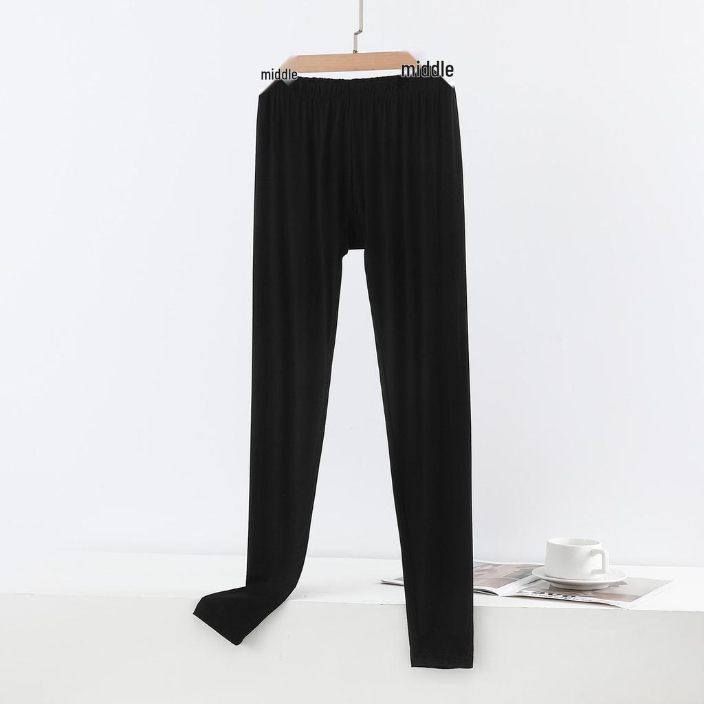 Damen Plus Size Schlankmachende High-Waist Modal Leggings - Dünne Neun-Punkt-Hose für Frühling und Herbst