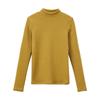 Herbst Winter Hoher Kragen Einfarbig Unterteilter Pullover Top Damen Langarm Lässig Mode Samt Warmes T-Shirt Tee