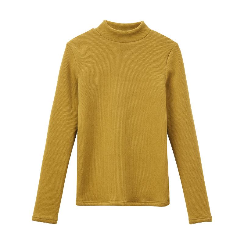 

Женский осенне-зимний теплый топ с прошитым низом и длинным рукавом XL жёлтый