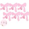 6 Pcs Pink Bow Decorative Wall Hooks Metal Strong Adhesive Wall Door Hanger Coquette Room Decor Cute Towel Coat Hooks Preppy Hanging Decor for Home