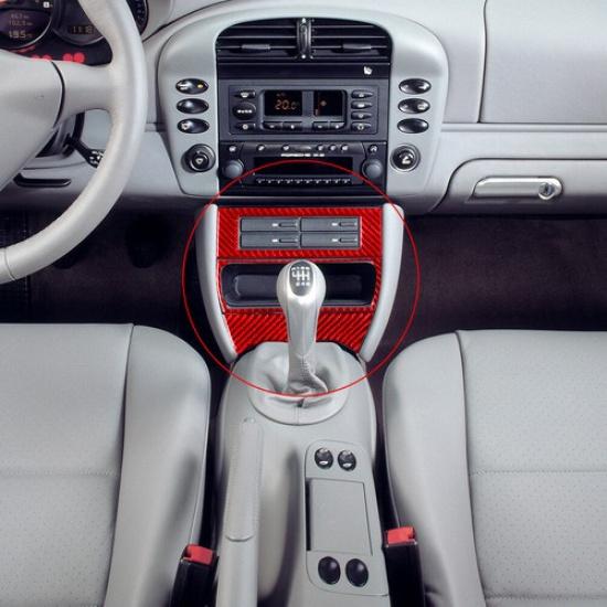 For Porsche Boxster/996 Red Carbon Fiber Interior Central Storage Box Cover Trim