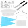 33Pcs Kitchen Cake Decorating Turntable Rotating Base with Scraper Pastry Nozzle Set Baking Tool