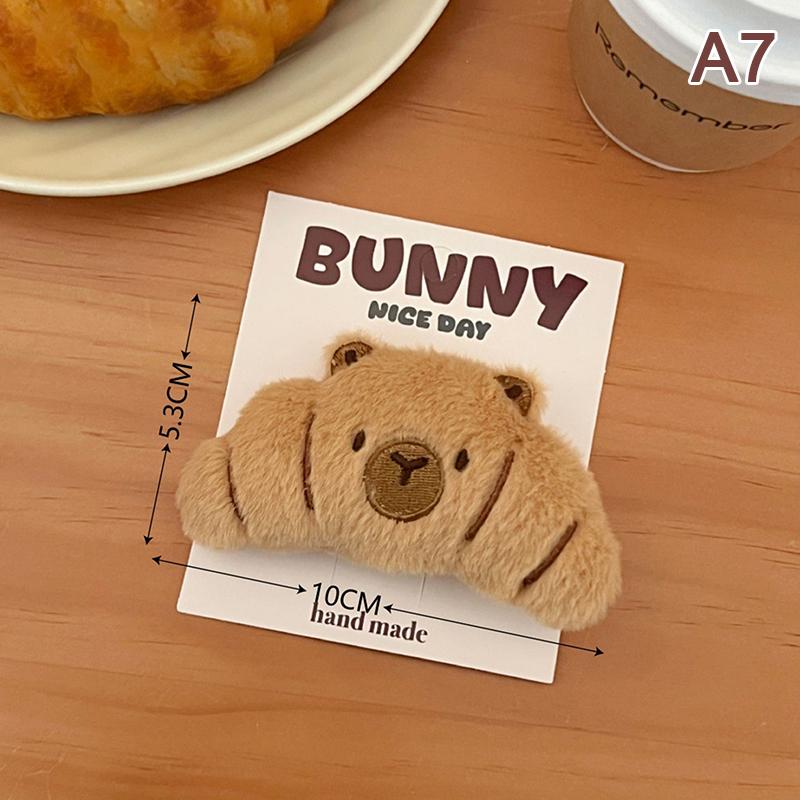 Creative Food Dolphin Hairpin Girl Cartoon Doll Hair Accessories Plush Food Toy Doll Bread Capybara Women S Hairpin as the picture