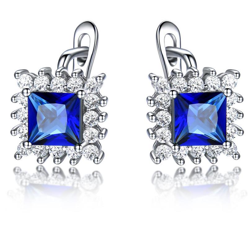 Gica Gem 925 Sterling Silber grünes Quadrat Vintage heißer Verkauf Ohrstecker für Frauen feines Temperament hochwertiger Schmuck Geschenk zum Muttertag