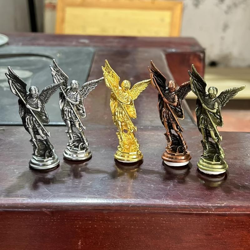 A Zinc Alloy Sculpture of St Michael The Archangel Vanquishing Satan Perfect As a Guardian Statue for Your for Family Room Or Desk