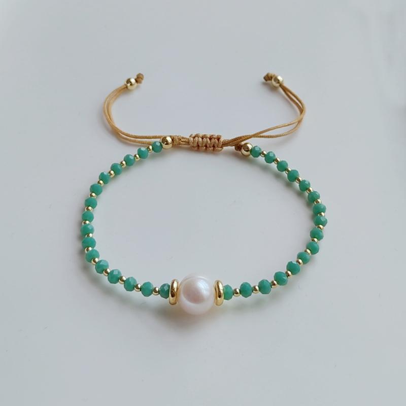 Faceted  Beaded Bracelet For Women  Natural Pearl Bracelets Jewelry Pulseras Femme Y2K Accessories