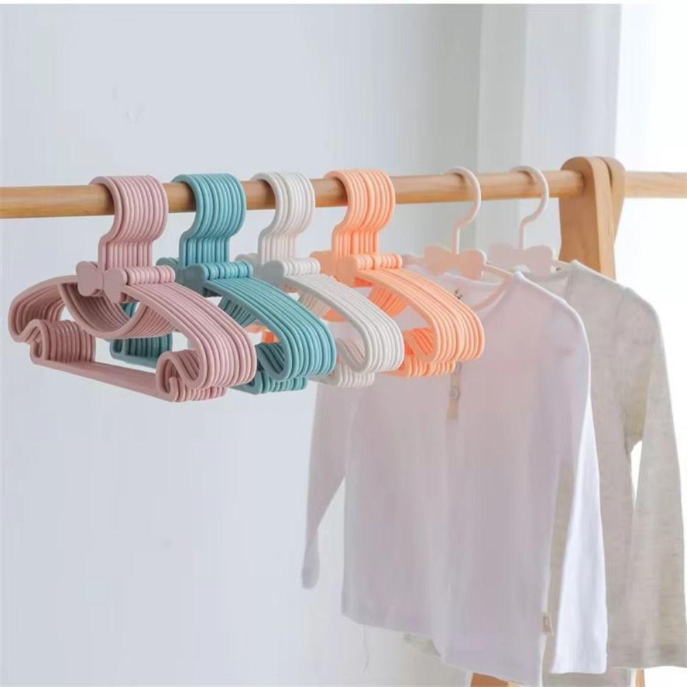 30Pcs Cute Bowknot Kids Clothing Hangers Plastic Material Closet Organizer 0-10 Years