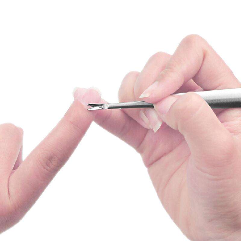 Edelstahl Fußpflege Nagelhautschieber Entferner Nagelreiniger Pediküre Werkzeuge