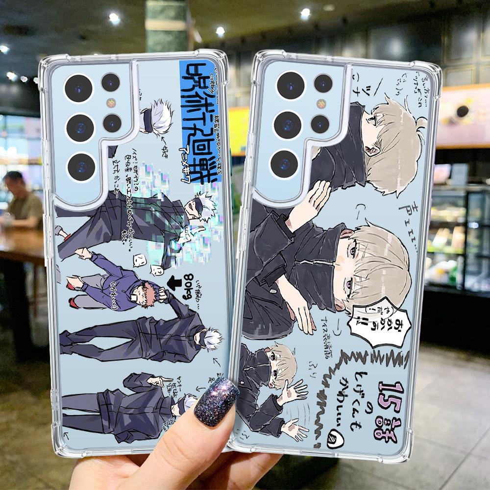 Transparent Phone Case For Samsung S10 S20 Fe S21 S22 S8 S9 Plus S21ultra Shockproof Cover Japan Anime Jujutsu Kaisen Shell Capa