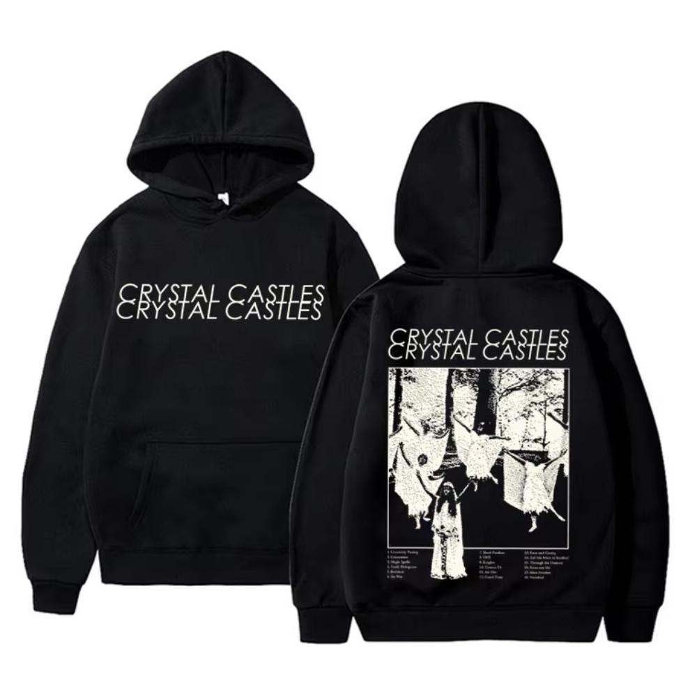 

Винтажные толстовки с капюшоном группы Crystal Castles для мужчин и женщин, готические, панк-рок, мужские оверсайз толстовки с капюшоном S