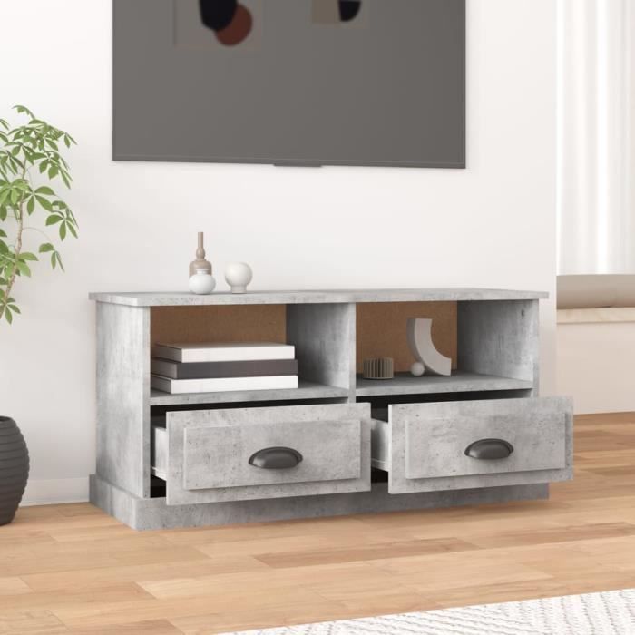 VidaXL TV Stand Concrete Grey 93x35.5x45 Cm Engineered Wood 816468